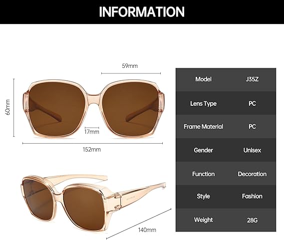 Clip On Sunglasses UV400 Anti Glare Lens Glasses Overlay