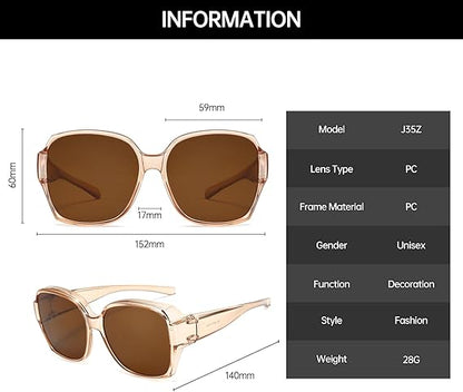 Clip On Sunglasses UV400 Anti Glare Lens Glasses Overlay