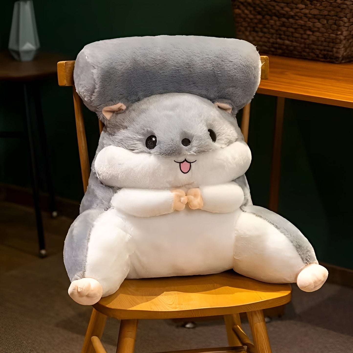 Cute Hamster Lumbar Support Pillow Plush Back Cushion