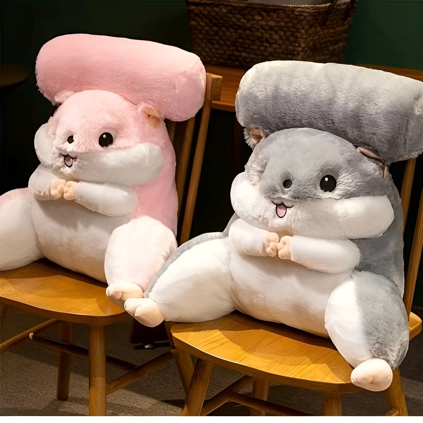 Cute Hamster Lumbar Support Pillow Plush Back Cushion