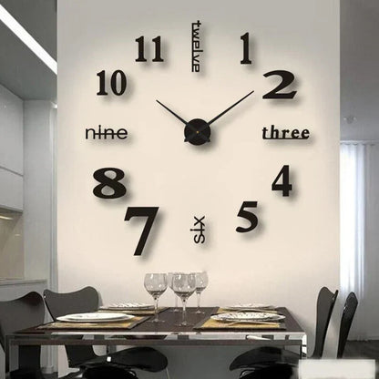 DIY Wall Clock Large Decorative Modern Creative Home Decor Clock