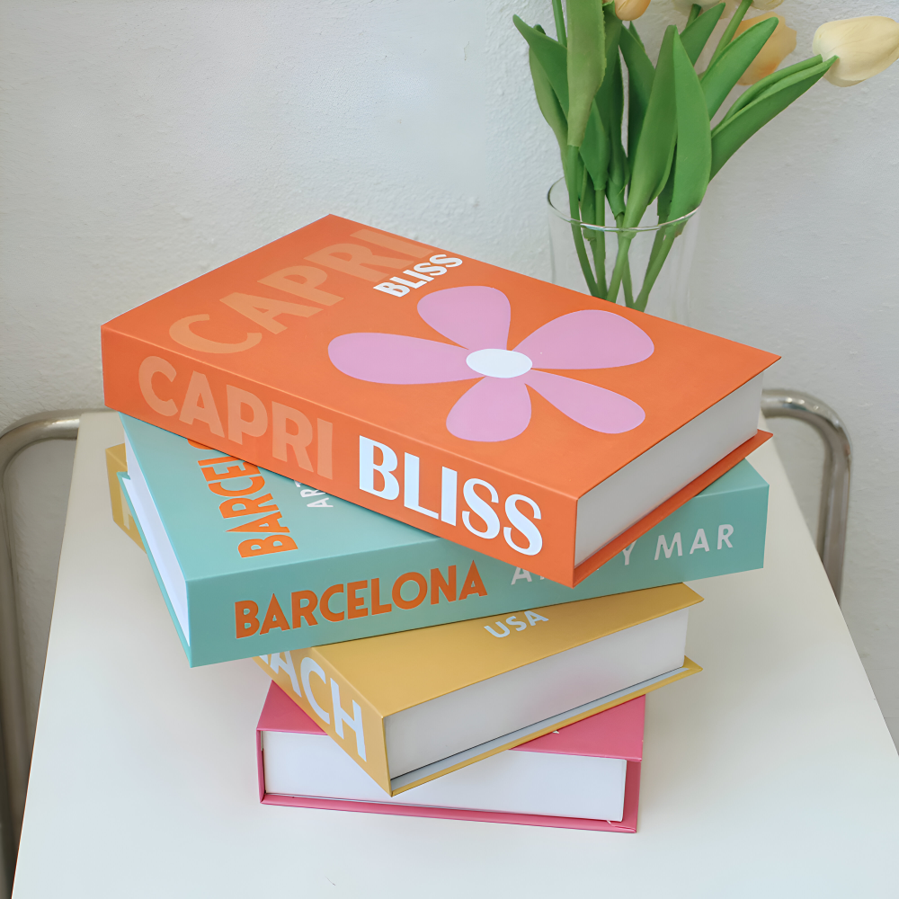 Decorative Faux Book Storage Box Coffee Table Display Accent