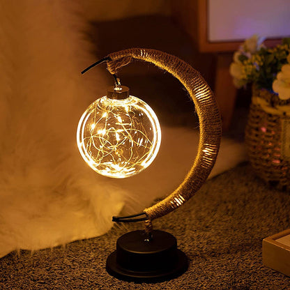 Decorative Night Lamp Ambient Lighting Iron Rope Table Light Battery Powered