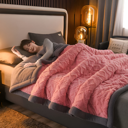 Double Sided Microfiber Fleece Blanket Extra Warm Plush Throw