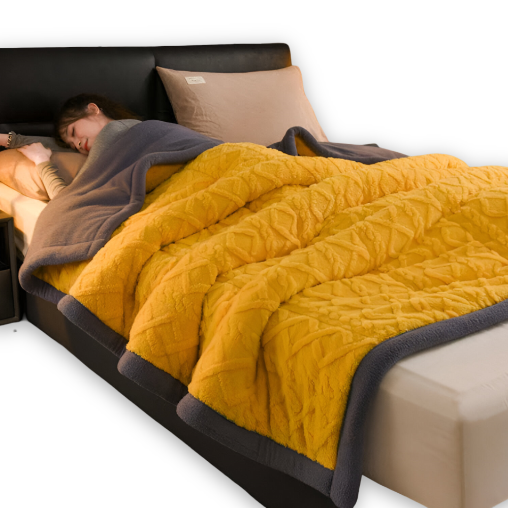 Double Sided Microfiber Fleece Blanket Extra Warm Plush Throw