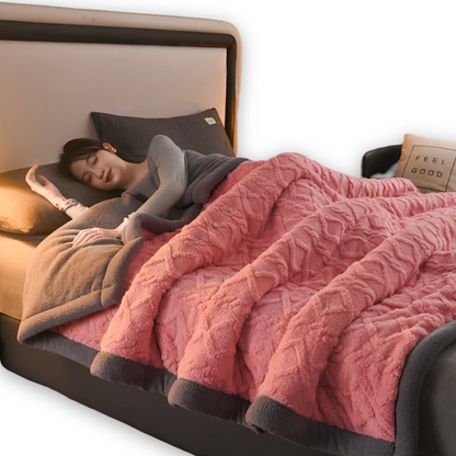 Double Sided Microfiber Fleece Blanket Extra Warm Plush Throw