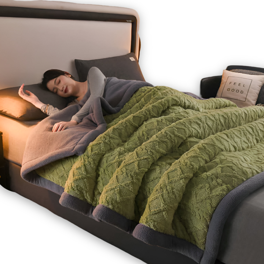 Double Sided Microfiber Fleece Blanket Extra Warm Plush Throw