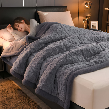 Double Sided Microfiber Fleece Blanket Extra Warm Plush Throw