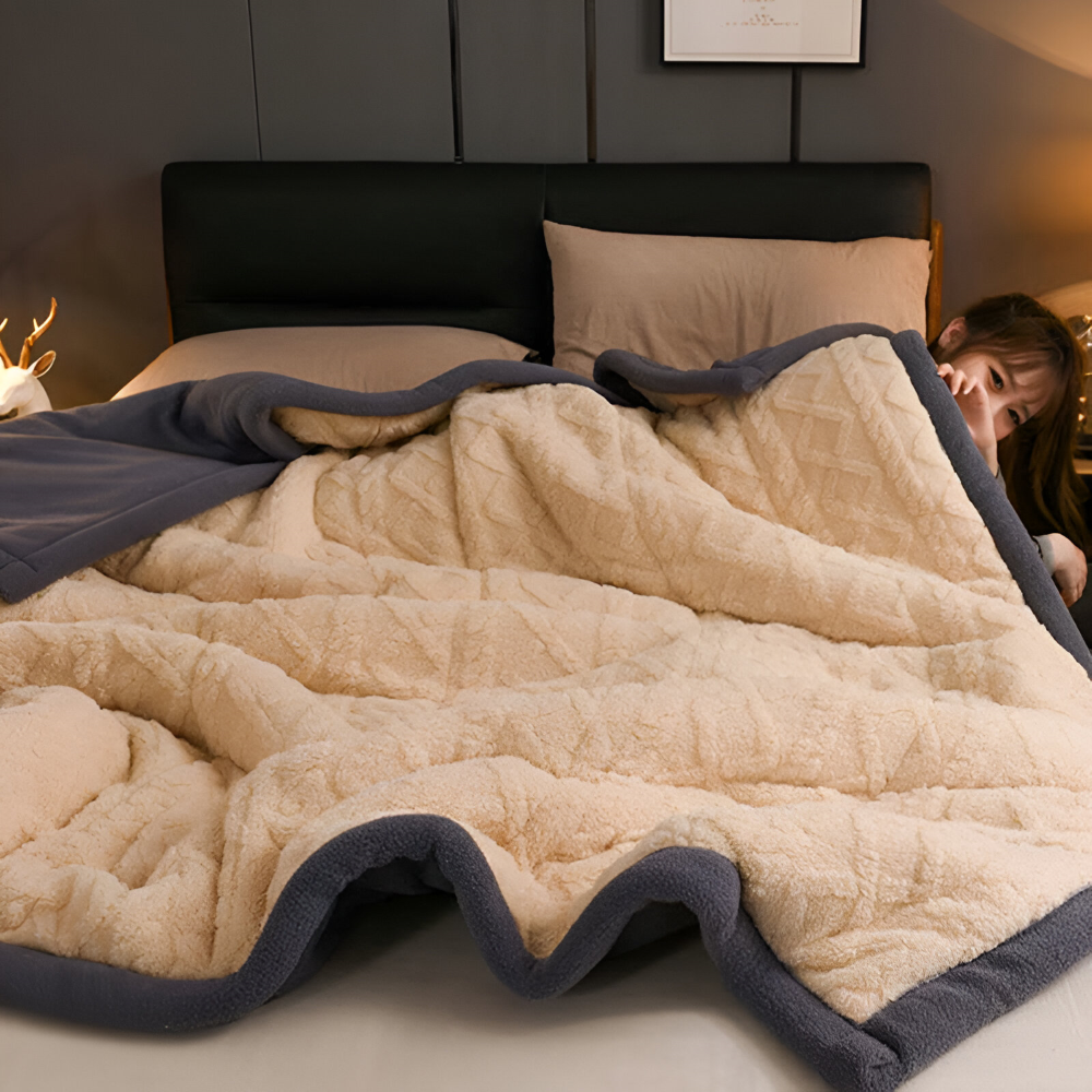 Double Sided Microfiber Fleece Blanket Extra Warm Plush Throw