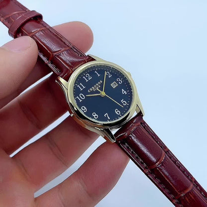 Elegant Womens Quartz Watch Faux Leather Wristwatch