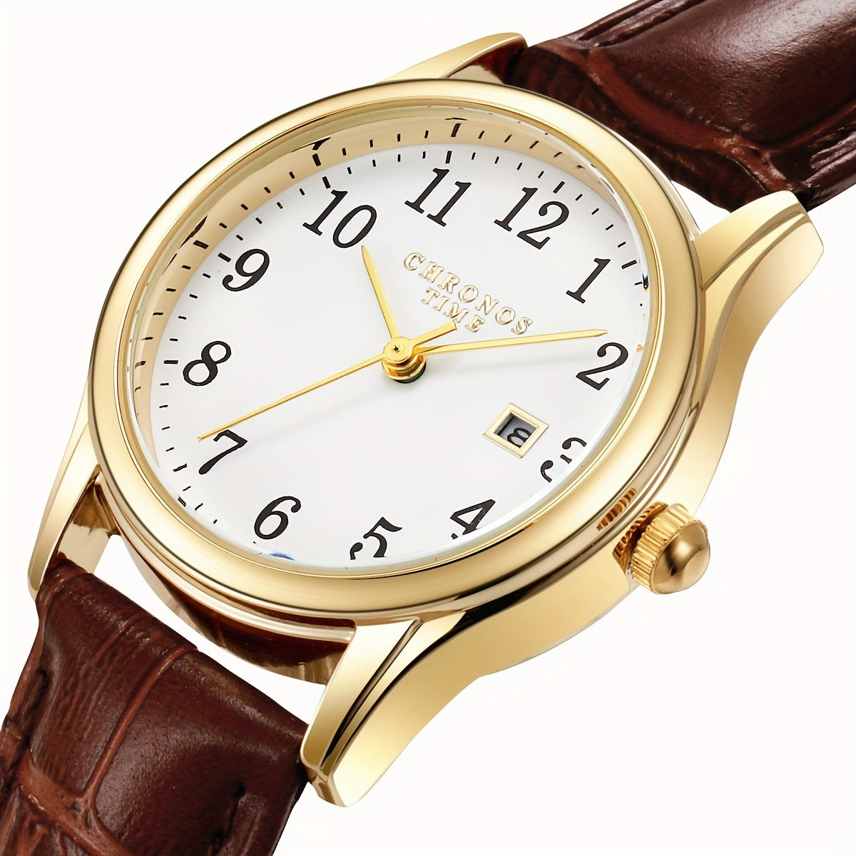Elegant Womens Quartz Watch Faux Leather Wristwatch