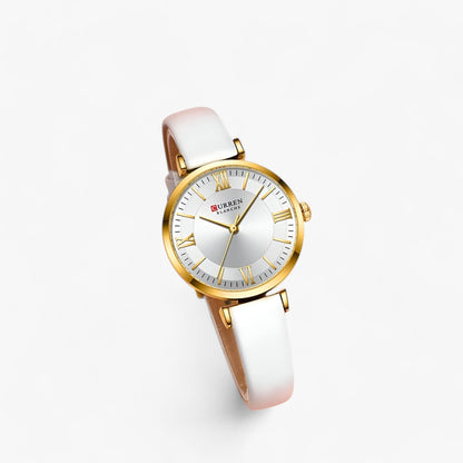 Elegant Womens Quartz Watch Leather Strap Wristwatch