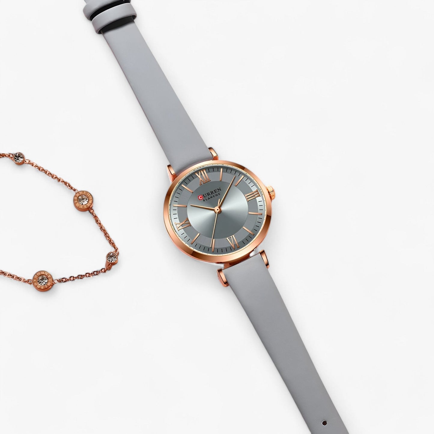 Elegant Womens Quartz Watch Leather Strap Wristwatch