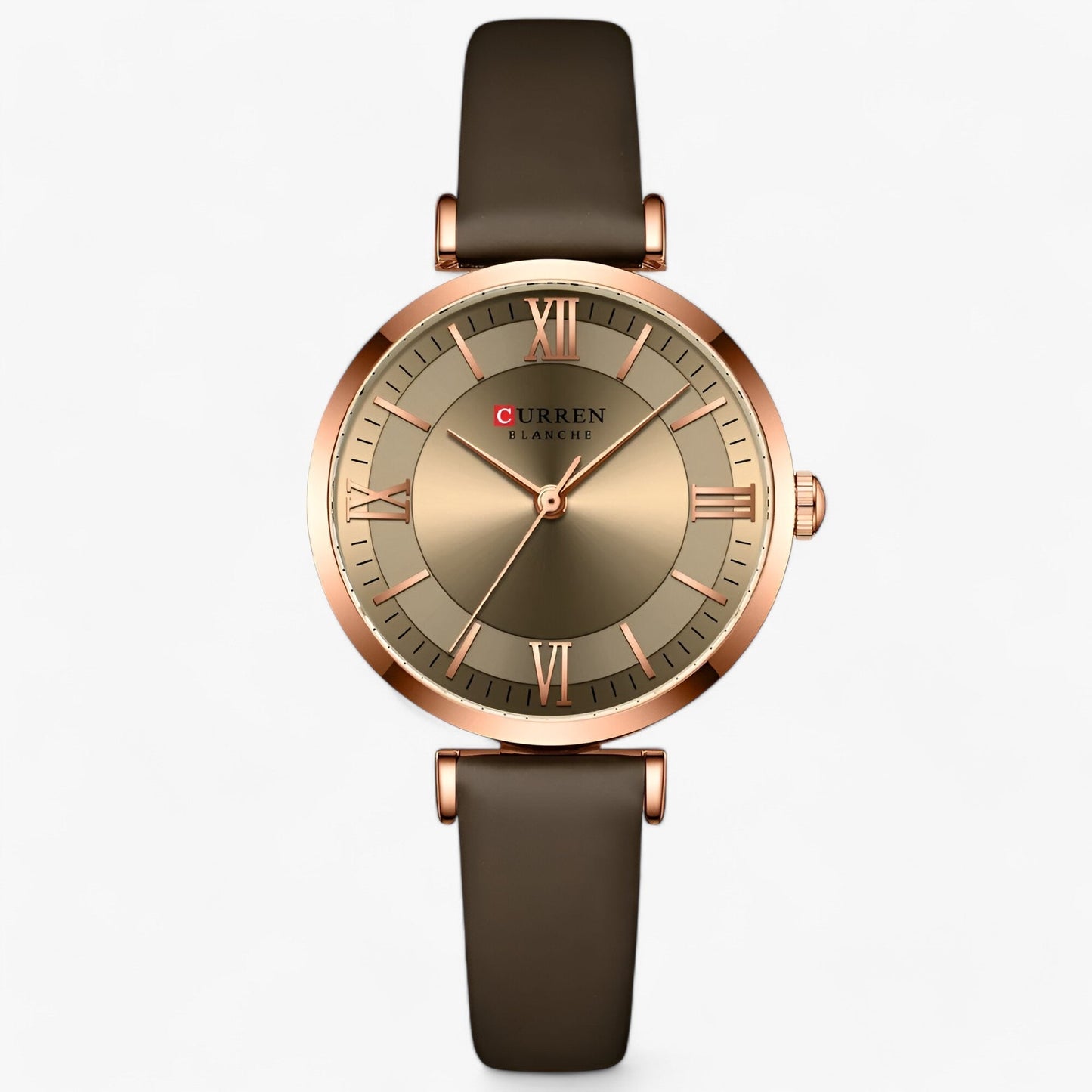 Elegant Womens Quartz Watch Leather Strap Wristwatch