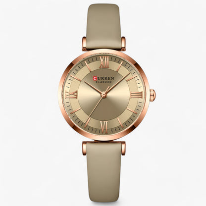 Elegant Womens Quartz Watch Leather Strap Wristwatch