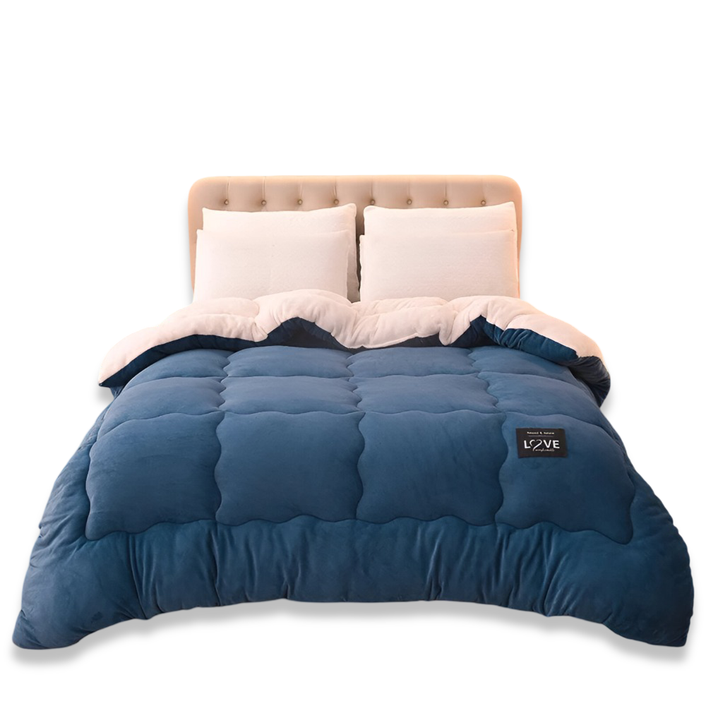 Faux Lamb Wool Winter Duvet Cover Soft Warm Bedding Set