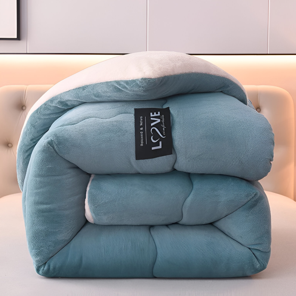 Faux Lamb Wool Winter Duvet Cover Soft Warm Bedding Set