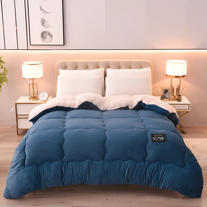 Faux Lamb Wool Winter Duvet Cover Soft Warm Bedding Set