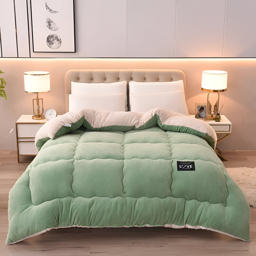Faux Lamb Wool Winter Duvet Cover Soft Warm Bedding Set