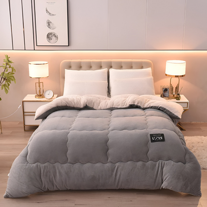 Faux Lamb Wool Winter Duvet Cover Soft Warm Bedding Set