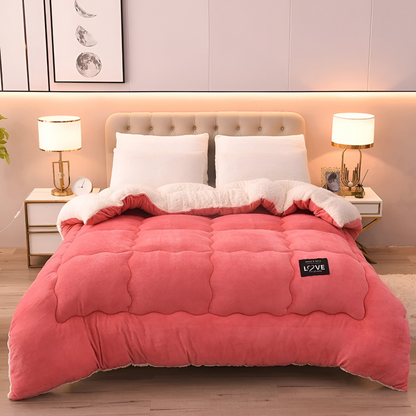 Faux Lamb Wool Winter Duvet Cover Soft Warm Bedding Set
