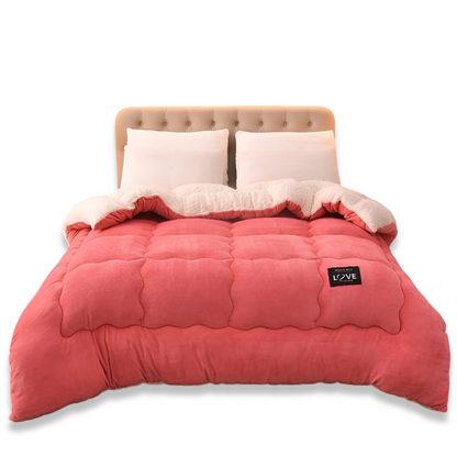 Faux Lamb Wool Winter Duvet Cover Soft Warm Bedding Set