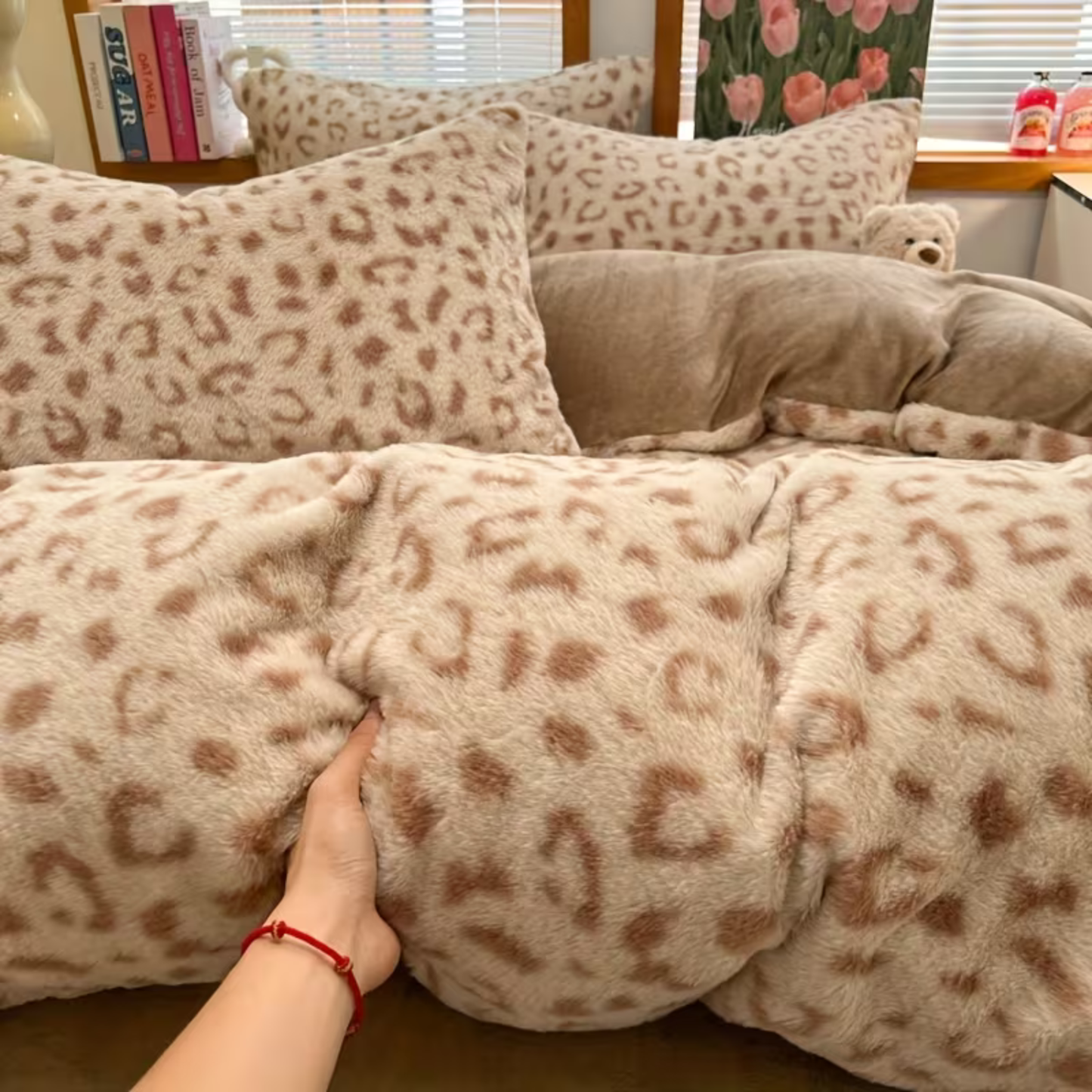 Faux Rabbit Fur Bedding Set Warm Plush Comfort