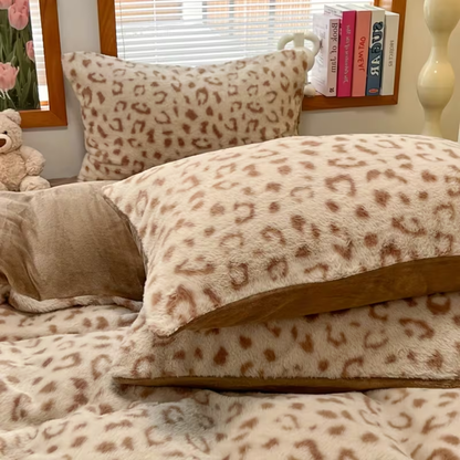Faux Rabbit Fur Bedding Set Warm Plush Comfort