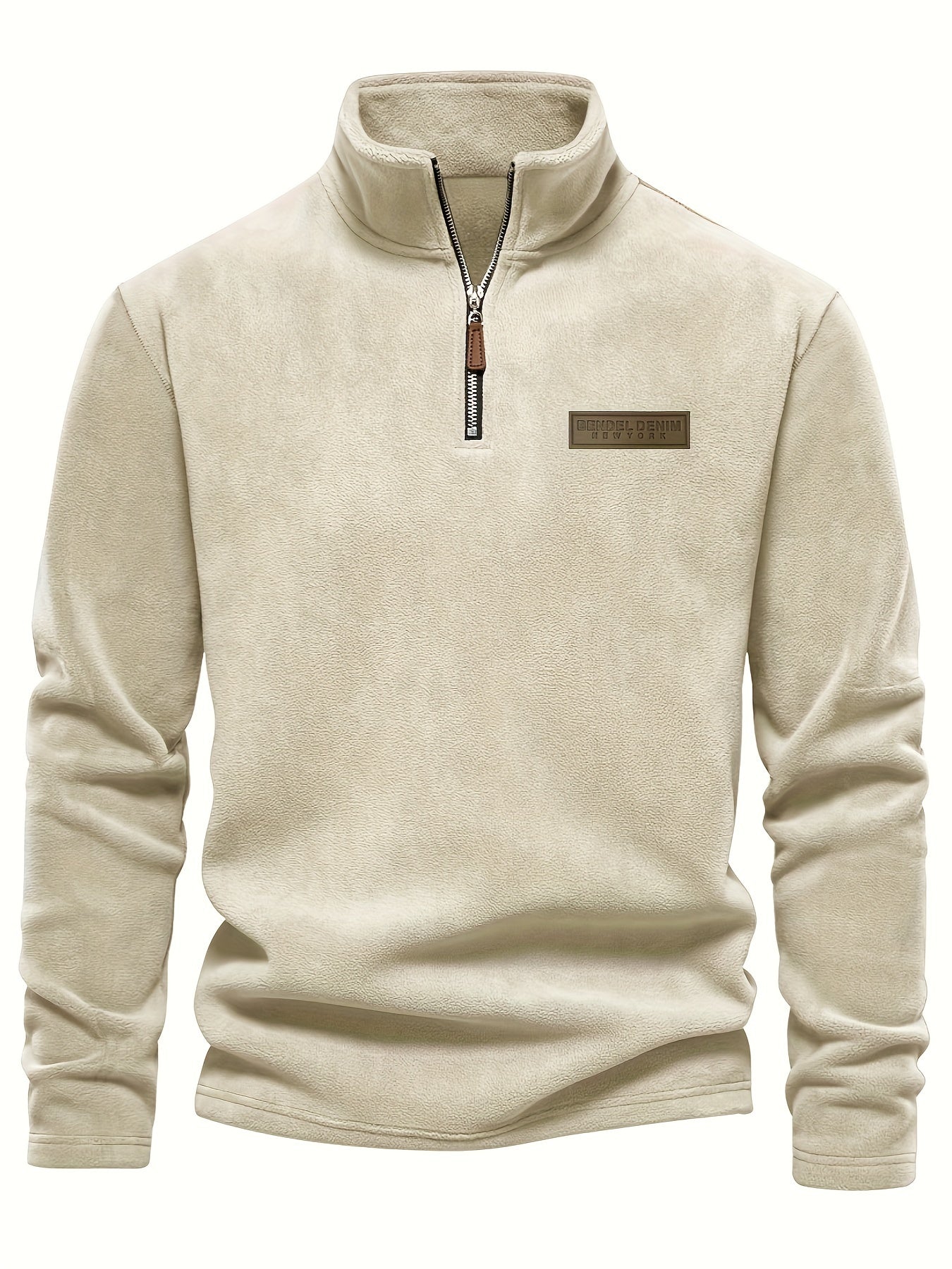 Fleece Lined Half Zip Pullover Warm Casual Winter Sweatshirt