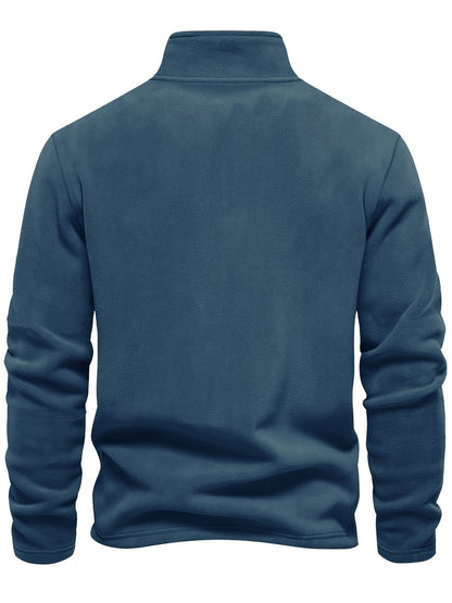 Fleece Lined Half Zip Pullover Warm Casual Winter Sweatshirt