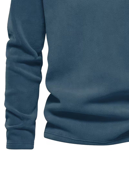 Fleece Lined Half Zip Pullover Warm Casual Winter Sweatshirt