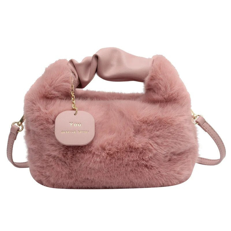 Fluffy Crossbody Bag Women Plush Shoulder Handbag