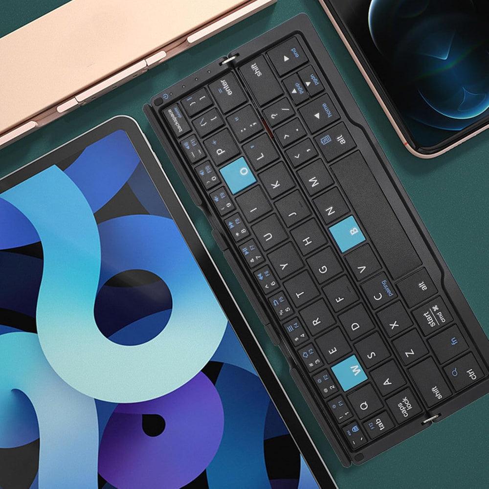 Foldable Bluetooth Keyboard with Stand for Travel and Work