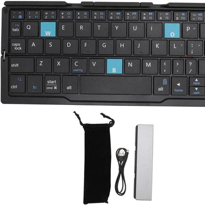 Foldable Bluetooth Keyboard with Stand for Travel and Work