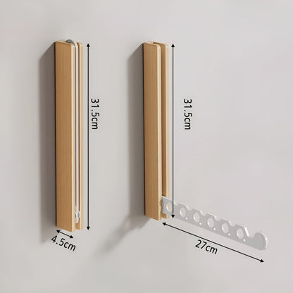 Foldable Wooden Wall Coat Rack Space Saving Organizer