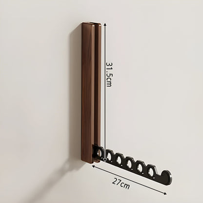 Foldable Wooden Wall Coat Rack Space Saving Organizer