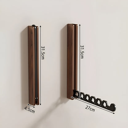 Foldable Wooden Wall Coat Rack Space Saving Organizer