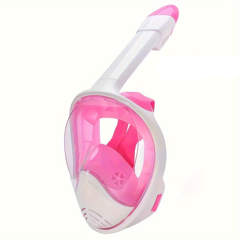 Full Face Snorkel Mask Panoramic View Anti Fog Breathing System Camera Mount