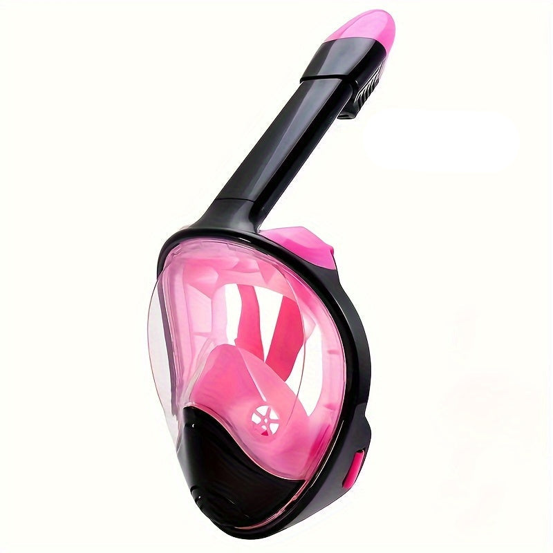 Full Face Snorkel Mask Panoramic View Anti Fog Breathing System Camera Mount