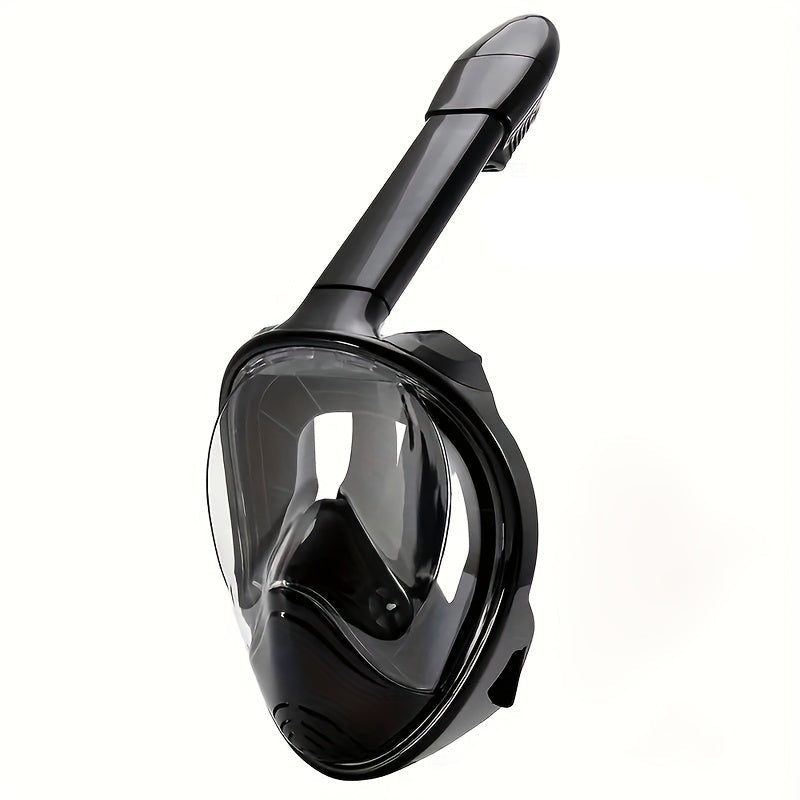 Full Face Snorkel Mask Panoramic View Anti Fog Breathing System Camera Mount