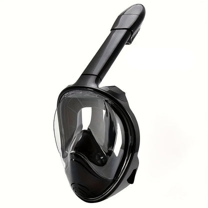 Full Face Snorkel Mask Panoramic View Anti Fog Breathing System Camera Mount