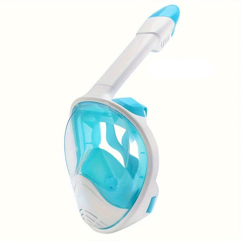 Full Face Snorkel Mask Panoramic View Anti Fog Breathing System Camera Mount