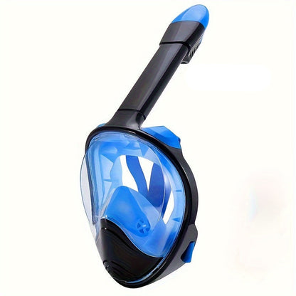 Full Face Snorkel Mask Panoramic View Anti Fog Breathing System Camera Mount