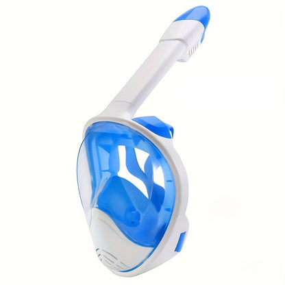 Full Face Snorkel Mask Panoramic View Anti Fog Breathing System Camera Mount