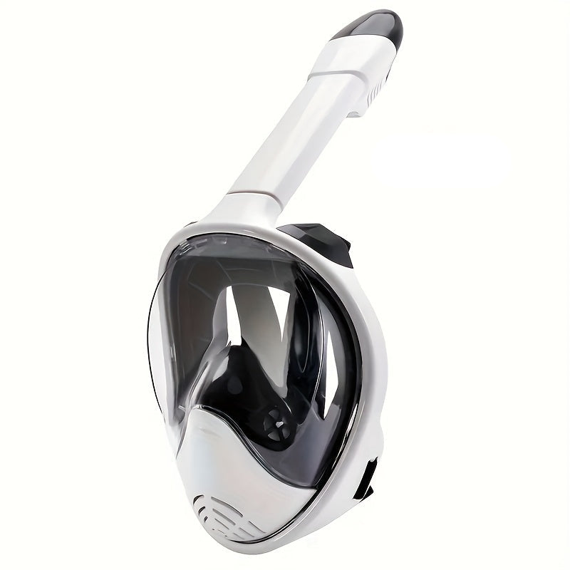Full Face Snorkel Mask Panoramic View Anti Fog Breathing System Camera Mount