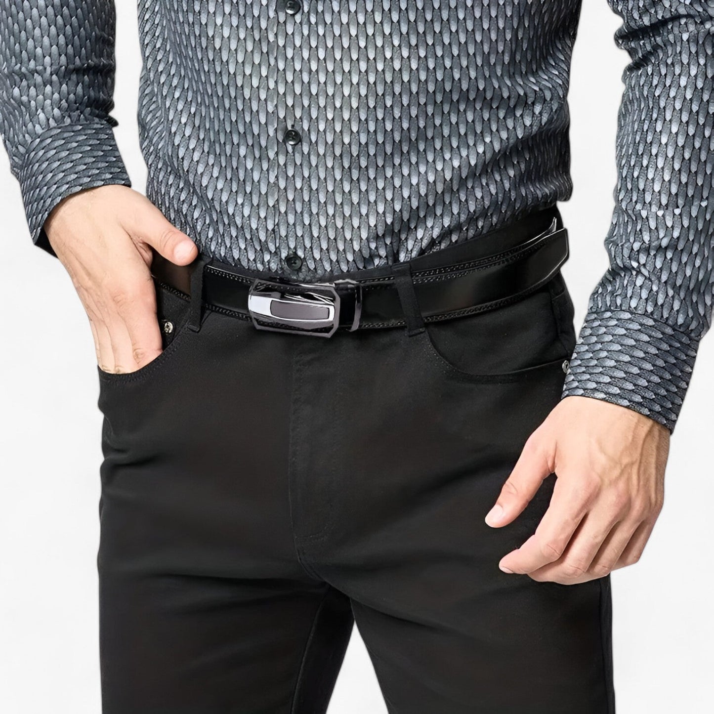 Genuine Leather Ratchet Belt for Men
