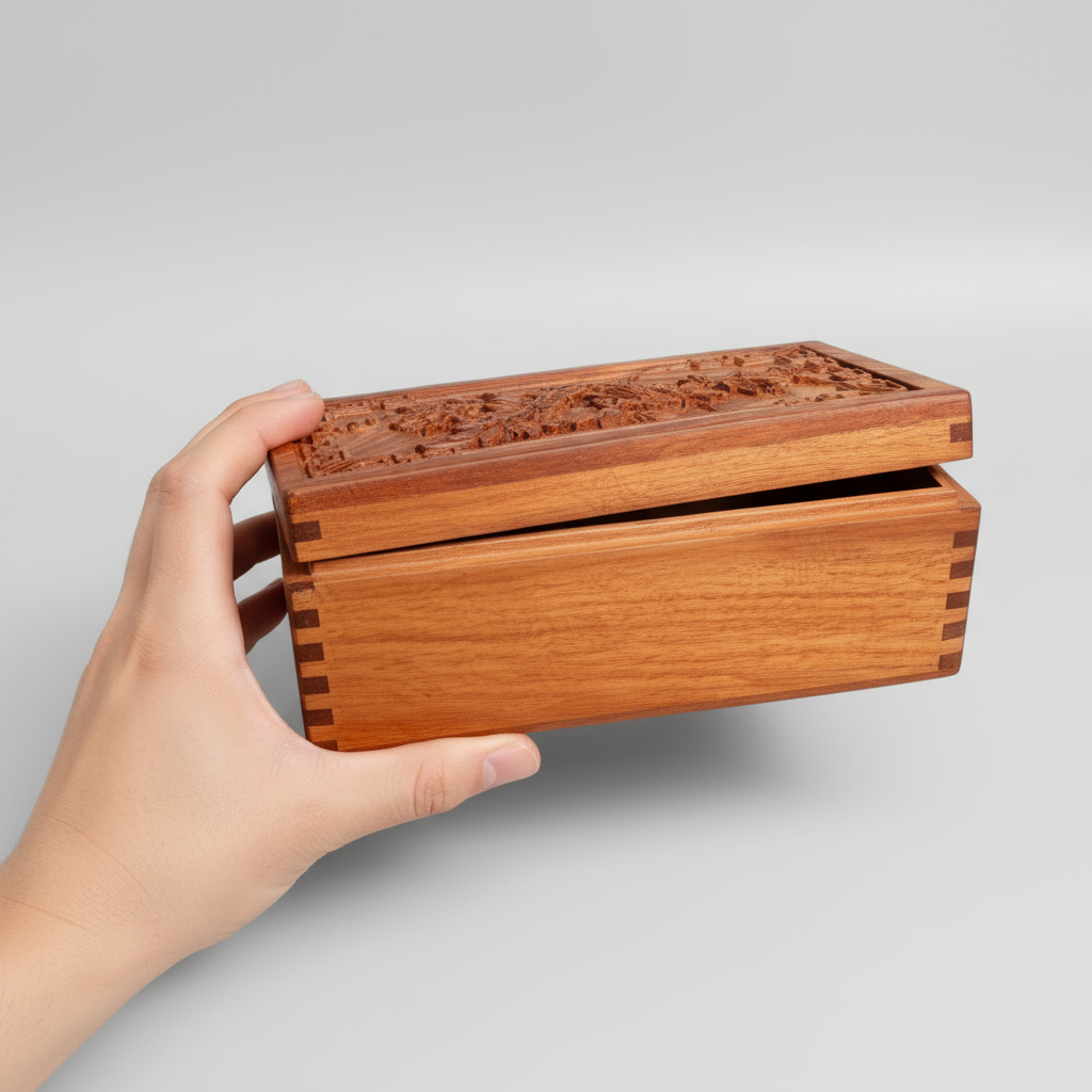 Handcrafted Wooden Jewelry Box Secret Lock Storage Case