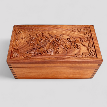 Handcrafted Wooden Jewelry Box Secret Lock Storage Case