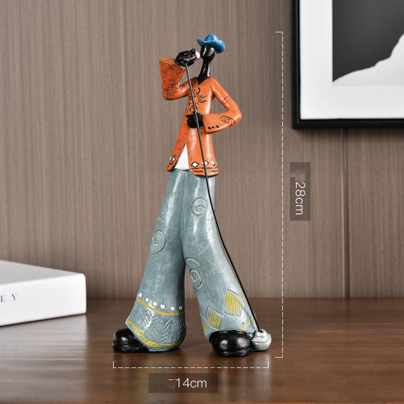 Handmade Music Band Sculpture Resin Musician Figurine Decor
