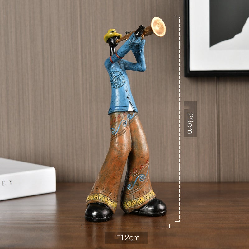Handmade Music Band Sculpture Resin Musician Figurine Decor